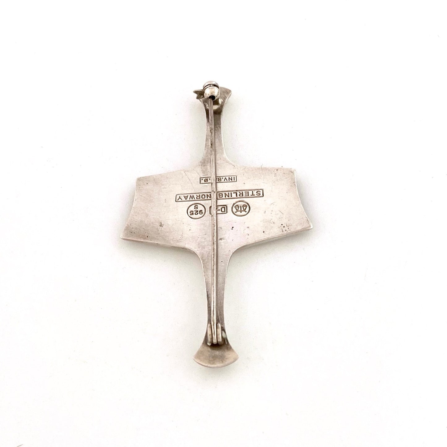 David-Andersen silver & orange enamel brooch ~ Bjorn Sigurd Ostern