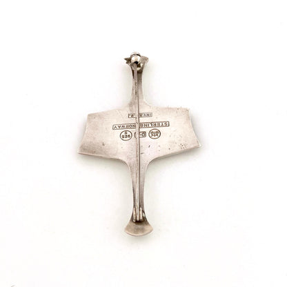 David-Andersen silver & orange enamel brooch ~ Bjorn Sigurd Ostern