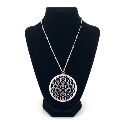 David-Andersen large 'silver circles' pendant necklace ~ Marianne Berg