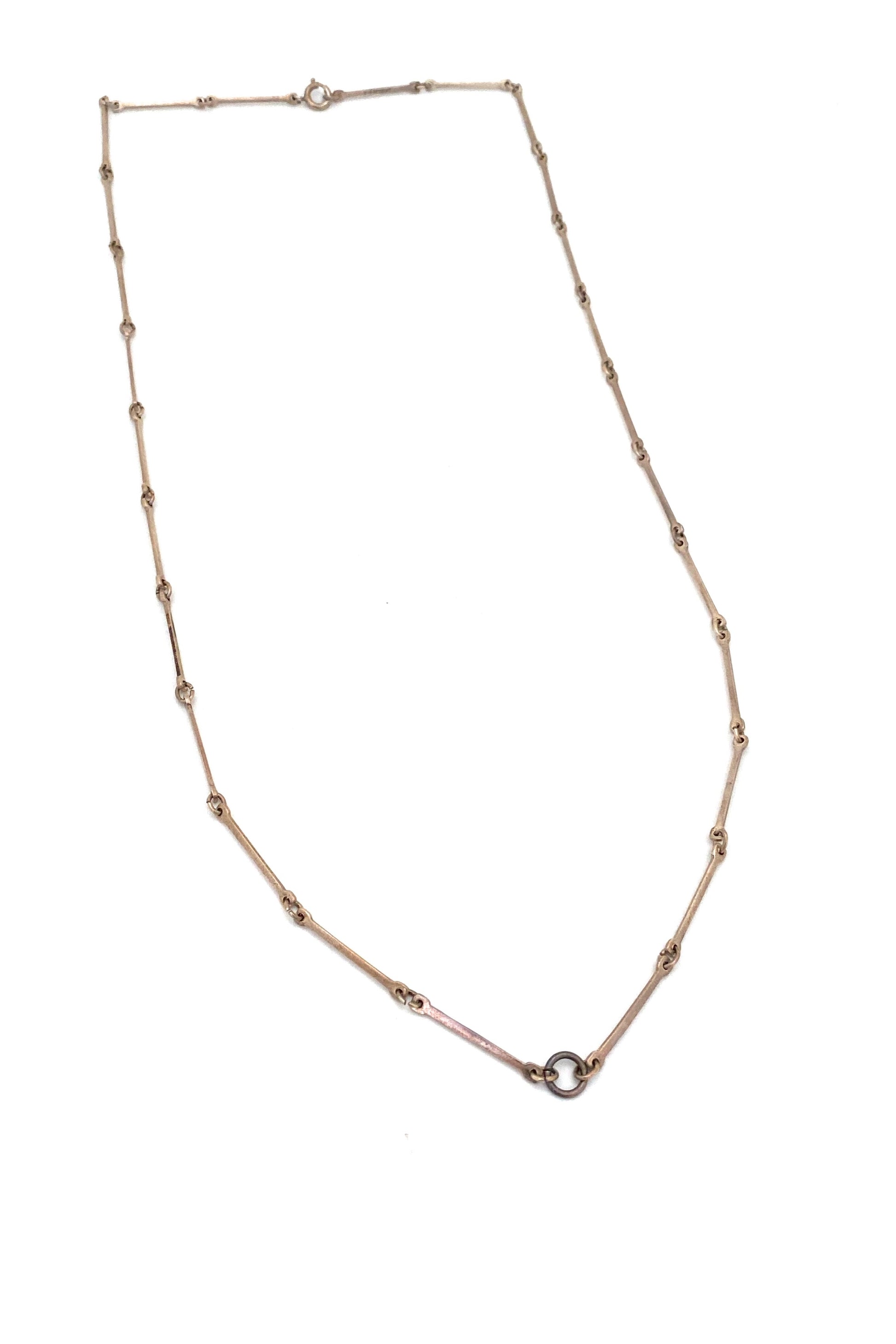 David-Andersen Norway vintage silver long link chain necklace Scandinavian Modernist jewelry design
