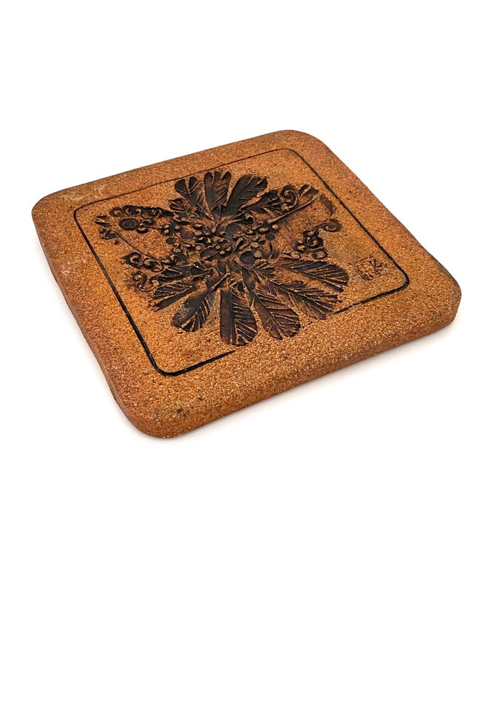 Ed Drahanchuk Canada vintage studio pottery ceramic bird tile trivet
