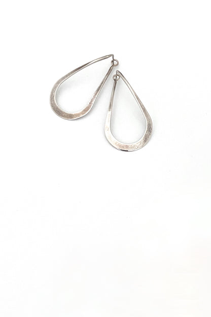 Ed Levin USA vintage silver large hoop earrings American Modernist jewelry design