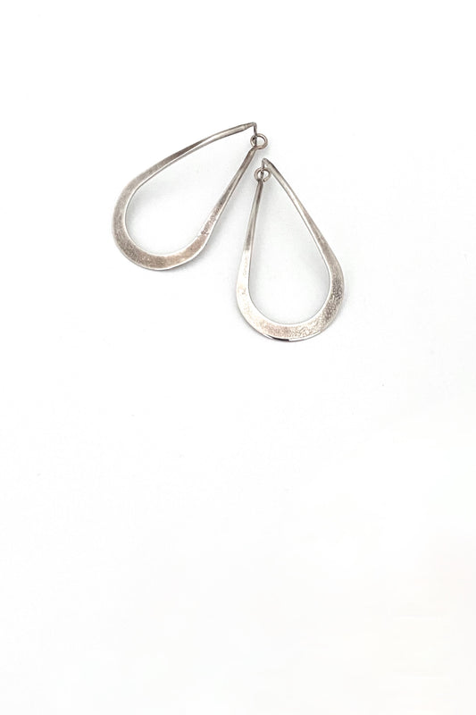 Ed Levin USA vintage silver large hoop earrings American Modernist jewelry design