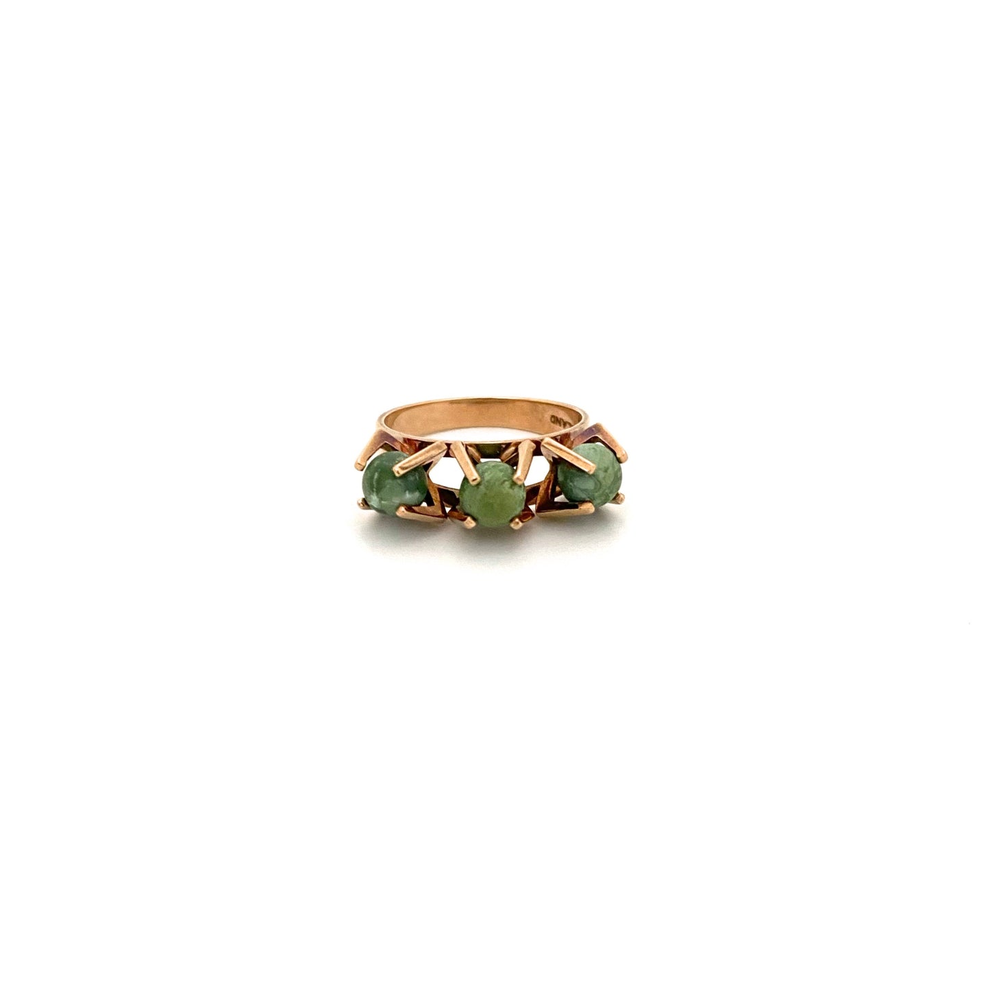 Elis Kauppi 14k gold 3 sphere ring