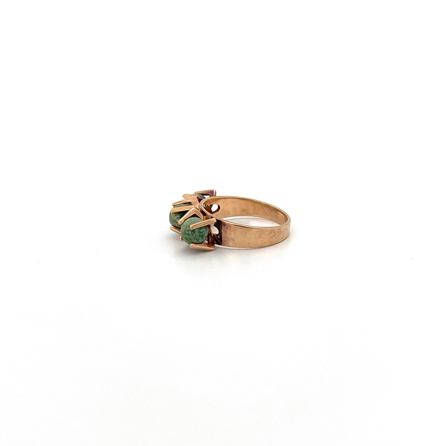 Elis Kauppi 14k gold 3 sphere ring