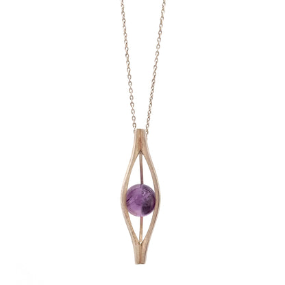 detail Elis Kauppi Kupittaan Kulta Finland vintage silver amethyst pendant necklace Scandinavian Modernist jewelry design