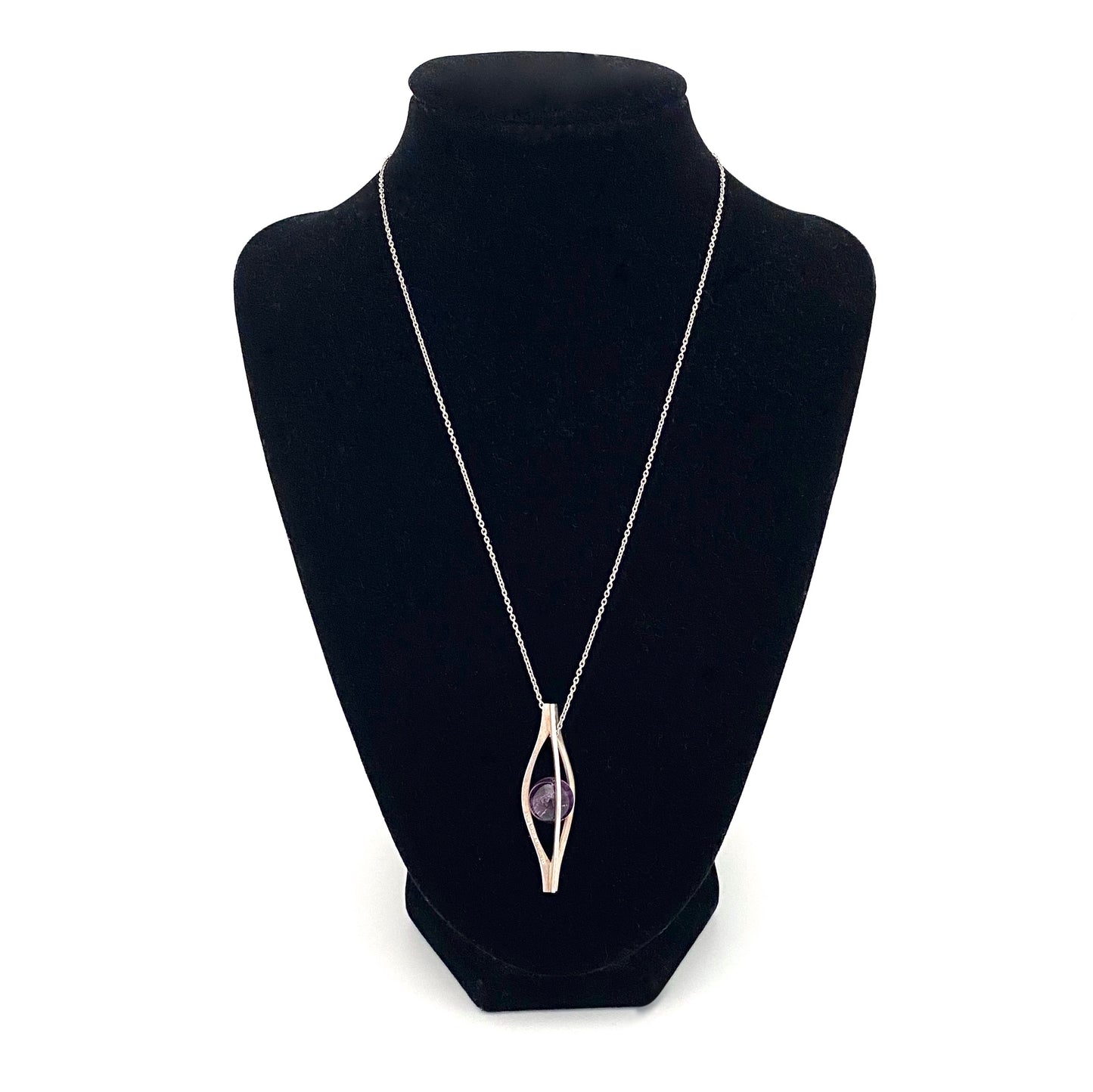 Elis Kauppi silver & amethyst pendant necklace