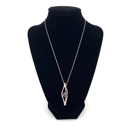 Elis Kauppi silver & amethyst pendant necklace