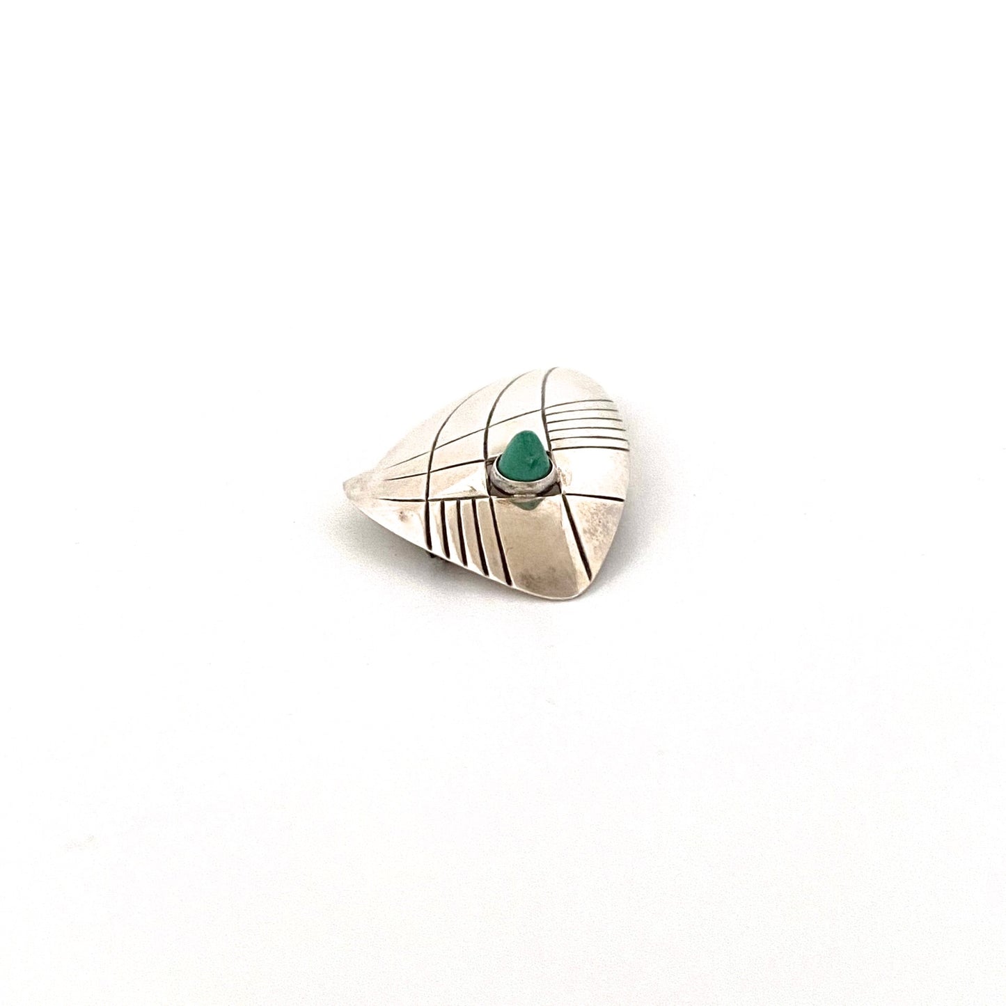 detail Elis Kauppi Kupittaan Kulta Finland vintage silver aventurine brooch Scandinavian Modernist jewelry design