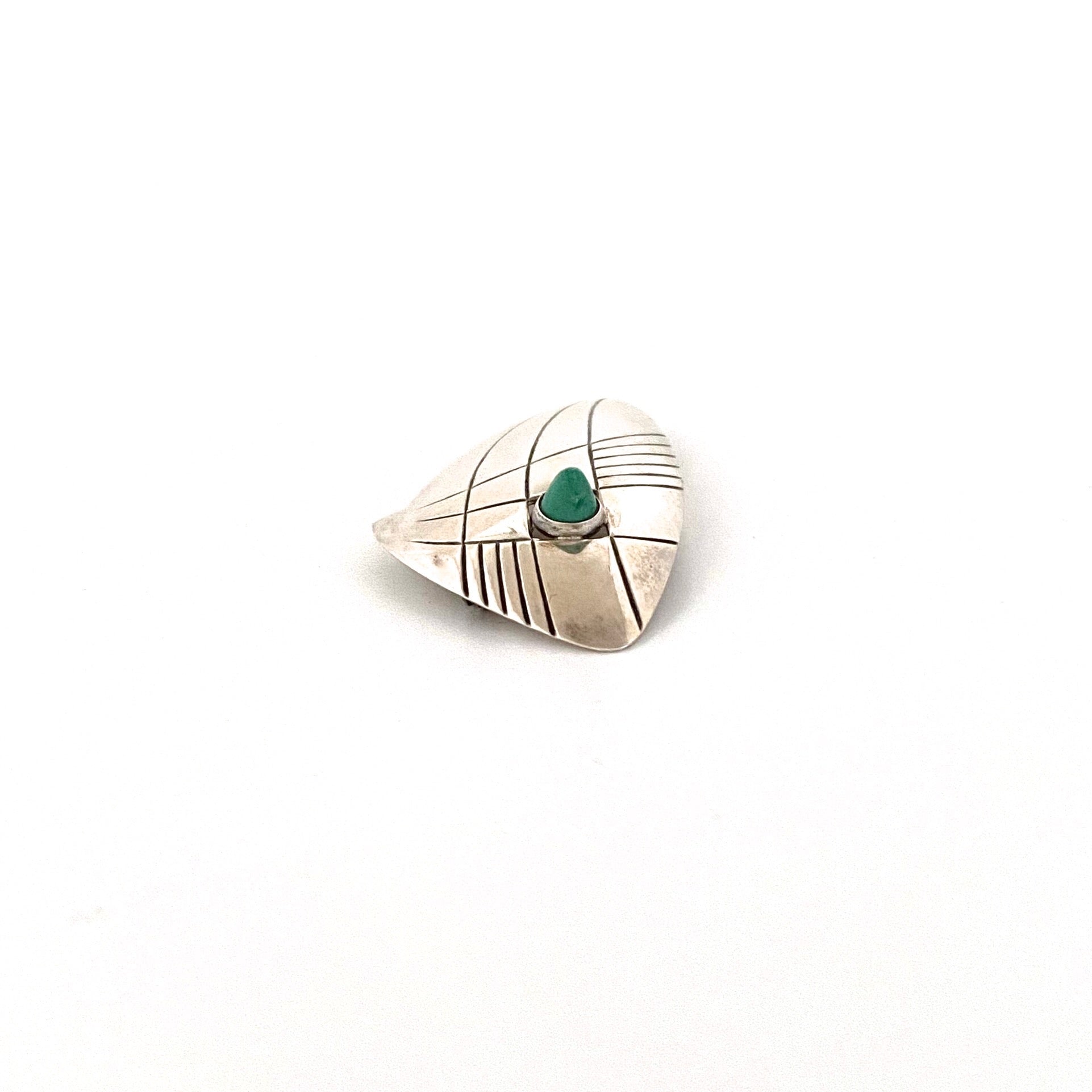 detail Elis Kauppi Kupittaan Kulta Finland vintage silver aventurine brooch Scandinavian Modernist jewelry design