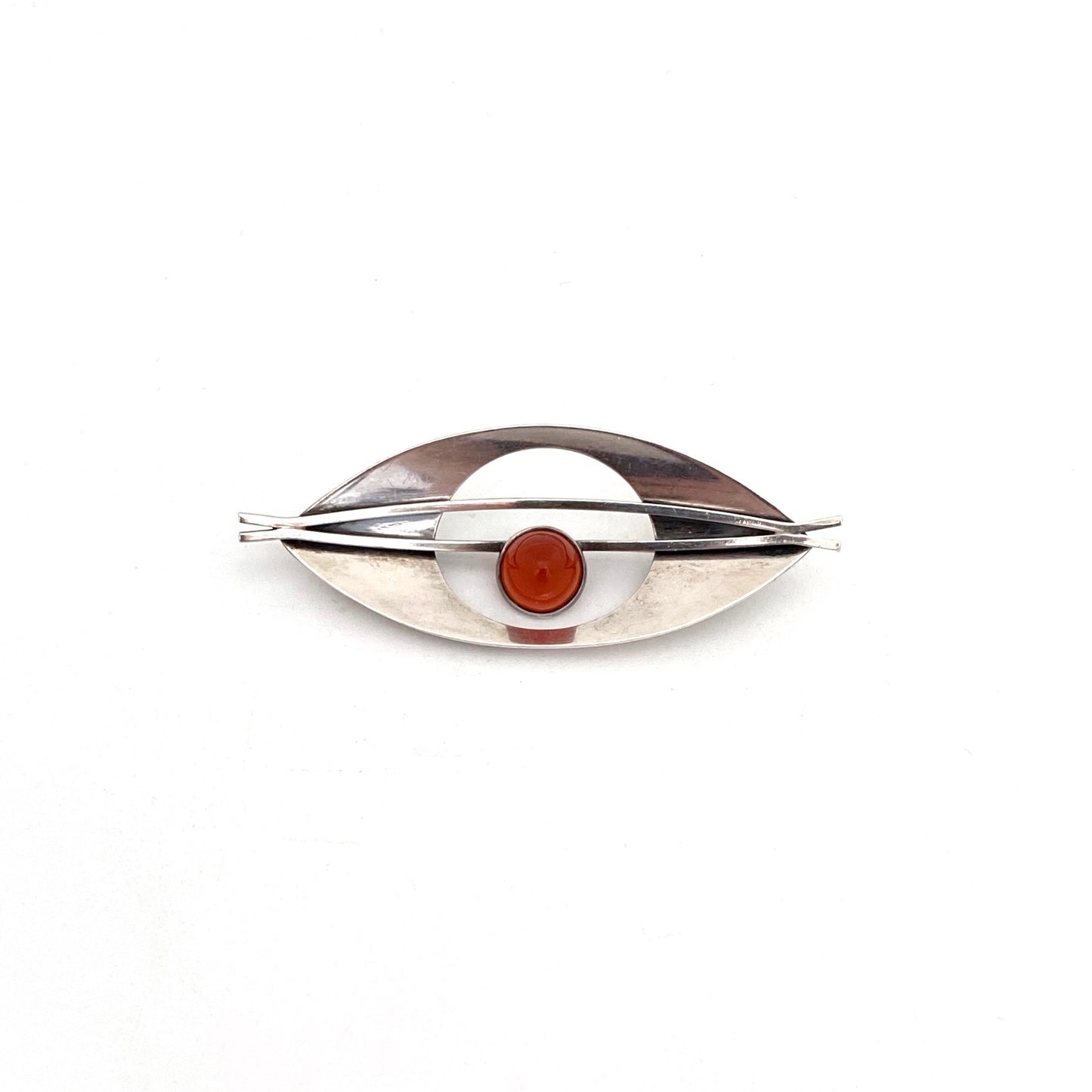 Kupittaan Kulta silver & carnelian brooch ~ 1966