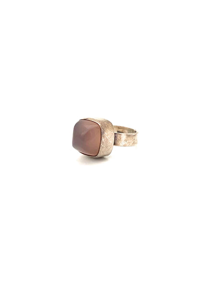 Elis Kauppi Kupittaan Kulta Finland vintage silver chalcedony ring Scandinavian Modernist jewelry design