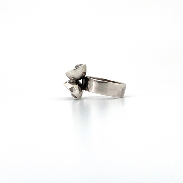 profile Elis Kauppi Kupittaan Kulta Finland vintage silver cups spheres ring Scandinavian Modernist jewelry design