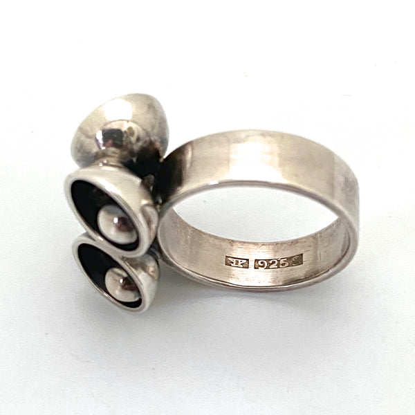 Elis Kauppi silver cups & spheres ring