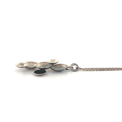 profile Elis Kauppi Kupittaan Kulta Finland vintage silver discs pendant necklace Scandinavian Modernist jewelry design