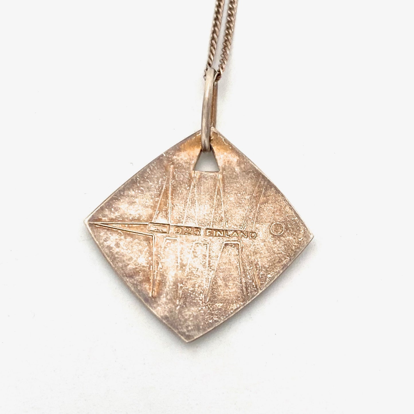 Elis Kauppi silver fish skeleton pendant necklace