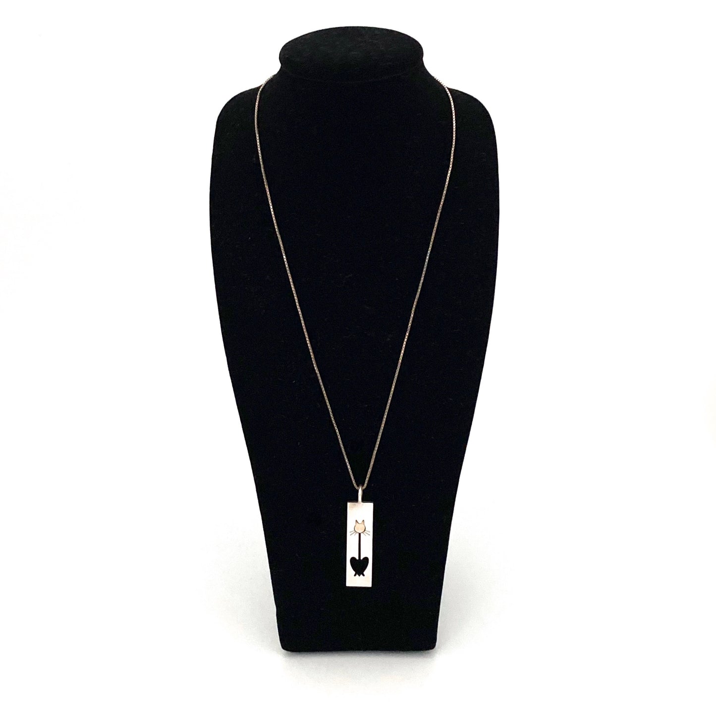 Elis Kauppi silver & gold cat pendant necklace