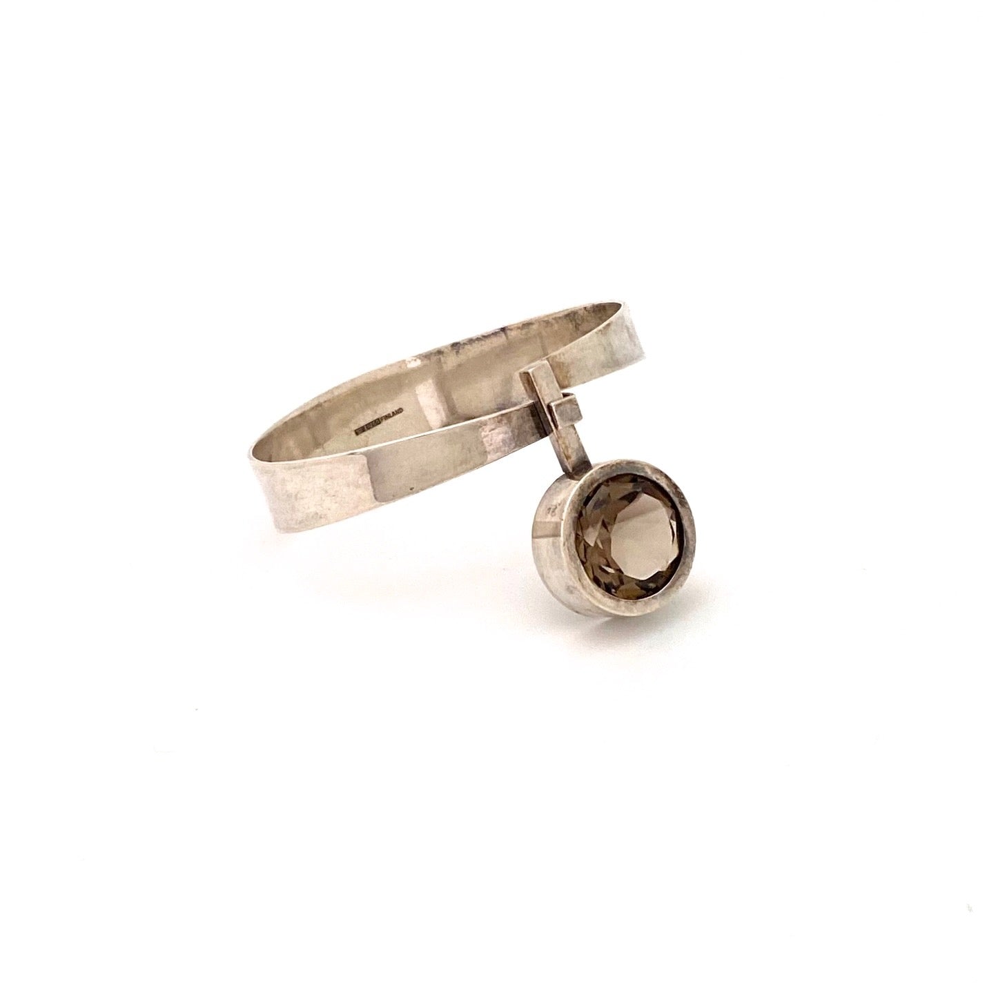 Elis Kauppi silver & large smoky quartz bracelet