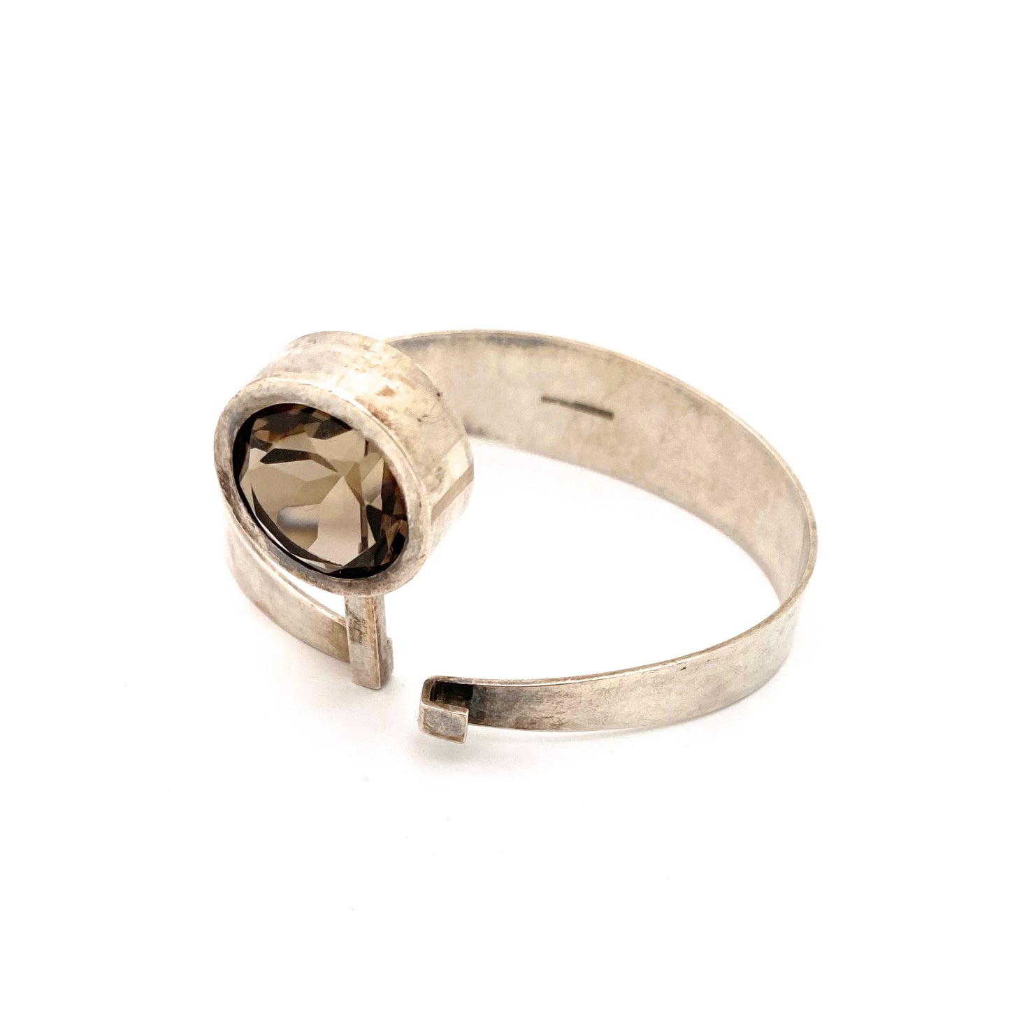Elis Kauppi silver & large smoky quartz bracelet