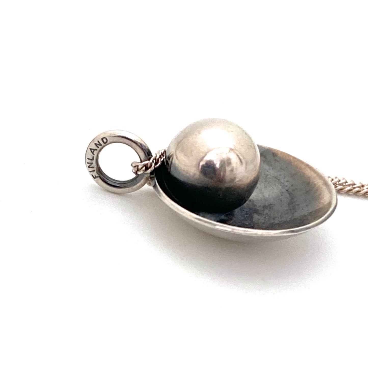 Elis Kauppi silver sphere pendant necklace