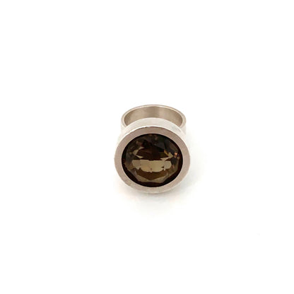 Elis Kauppi silver & large smoky quartz ring