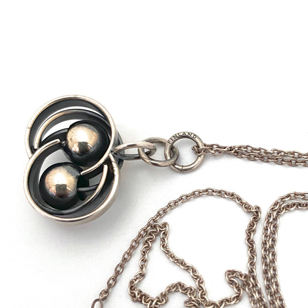Elis Kauppi silver spheres pendant necklace