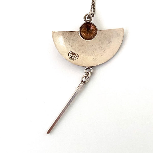 Embla silver & enamel kinetic pendant necklace