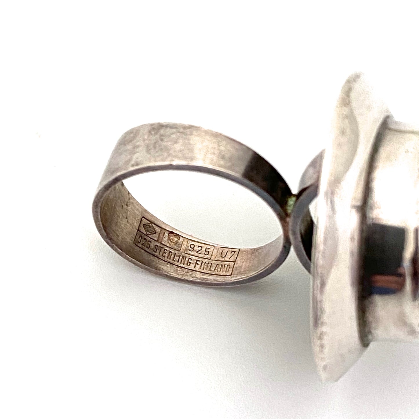 Erik Granit extra large silver & smoky quartz ring