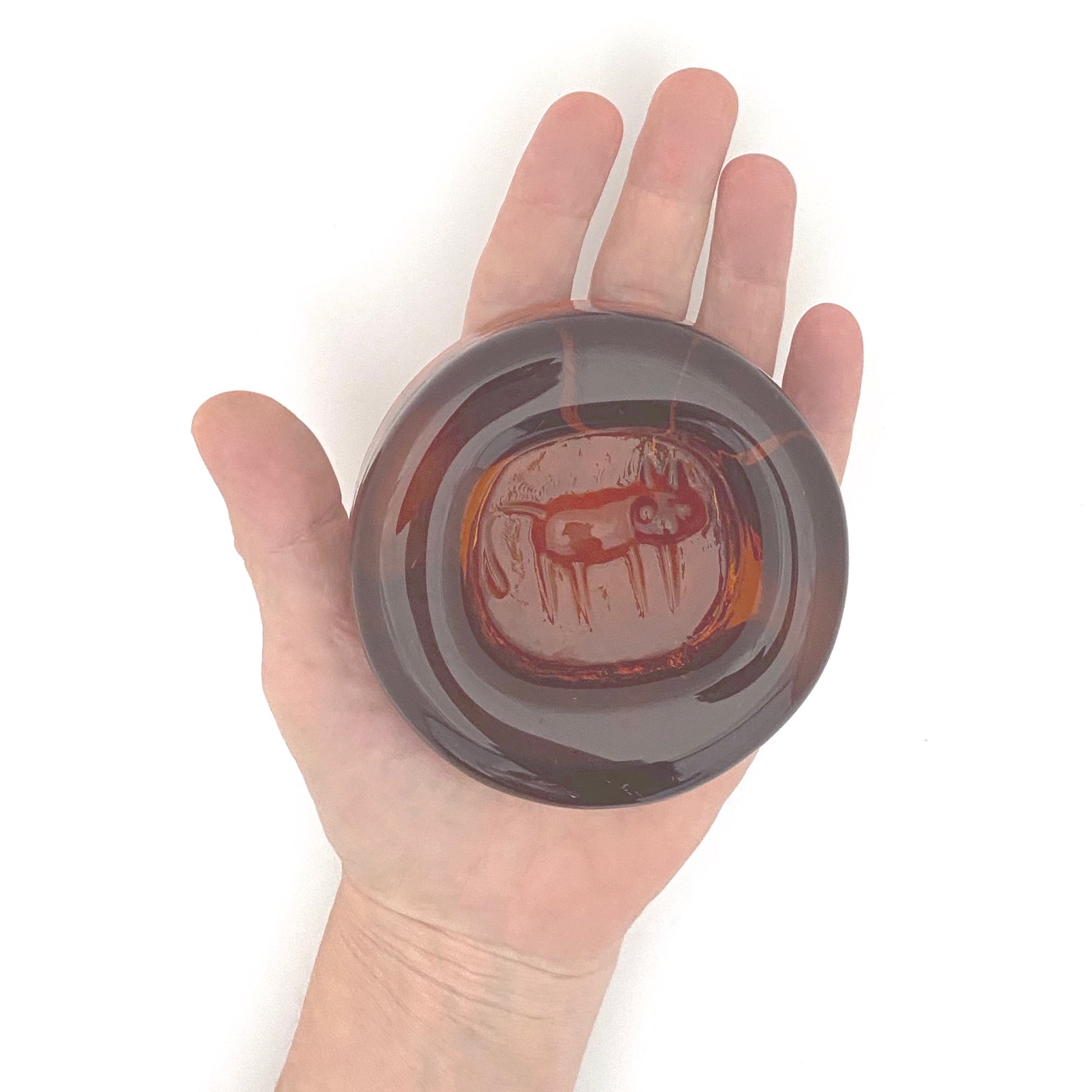 scale Erik Hoglund Kosta Boda Sweden vintage glass cat dish Scandinavian Modernist design