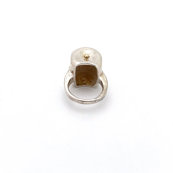 Erwin Pearl vintage silver & 14k gold ring