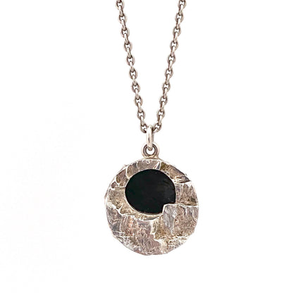Finlandia heavy silver & labradorite pendant necklace ~ 1975 ON HOLD for AC