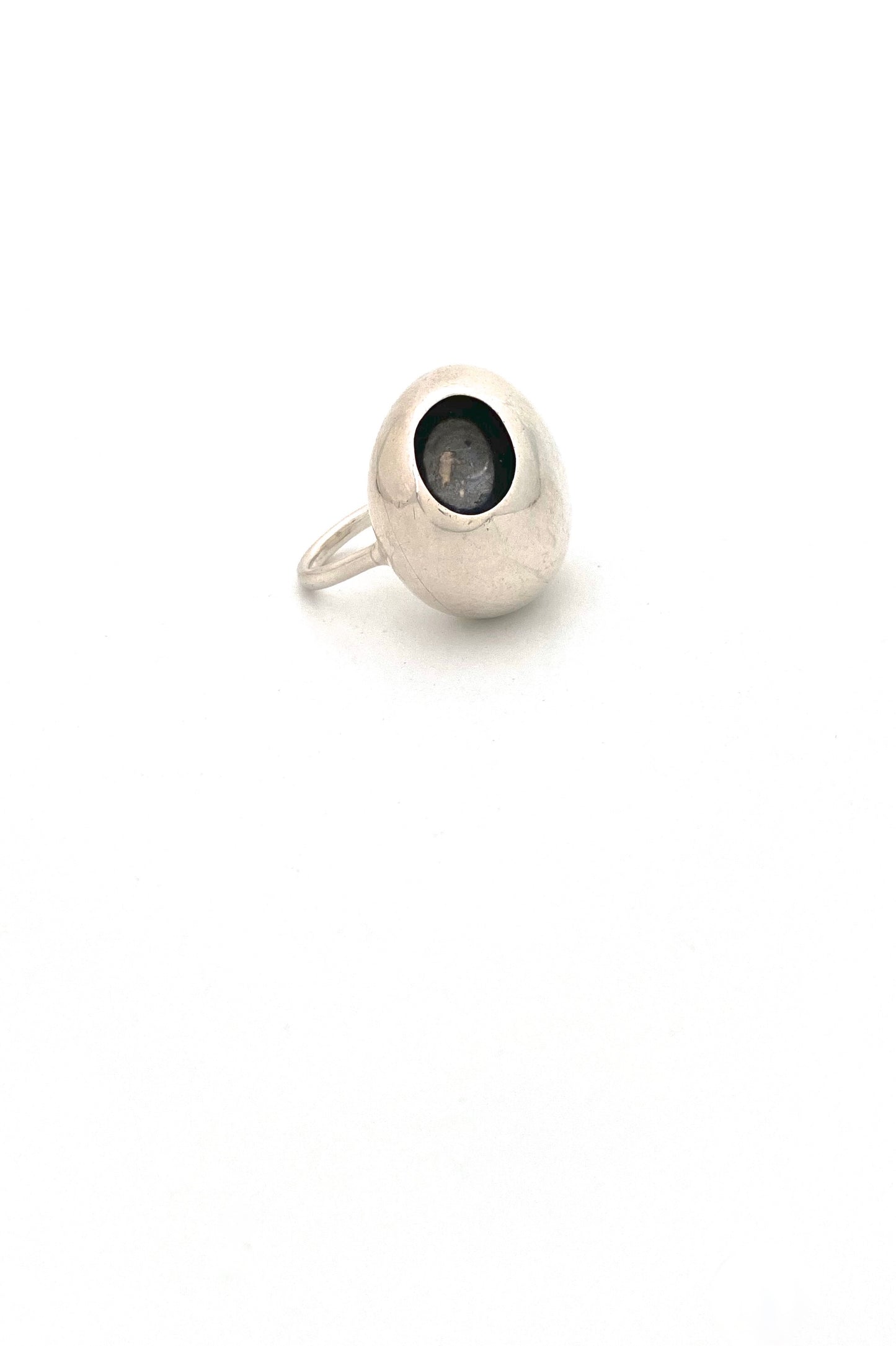 Georg Jensen Denmark vintage silver large Cave ring 441 Jacqueline Rabun Scandinavian Modernist jewelry design