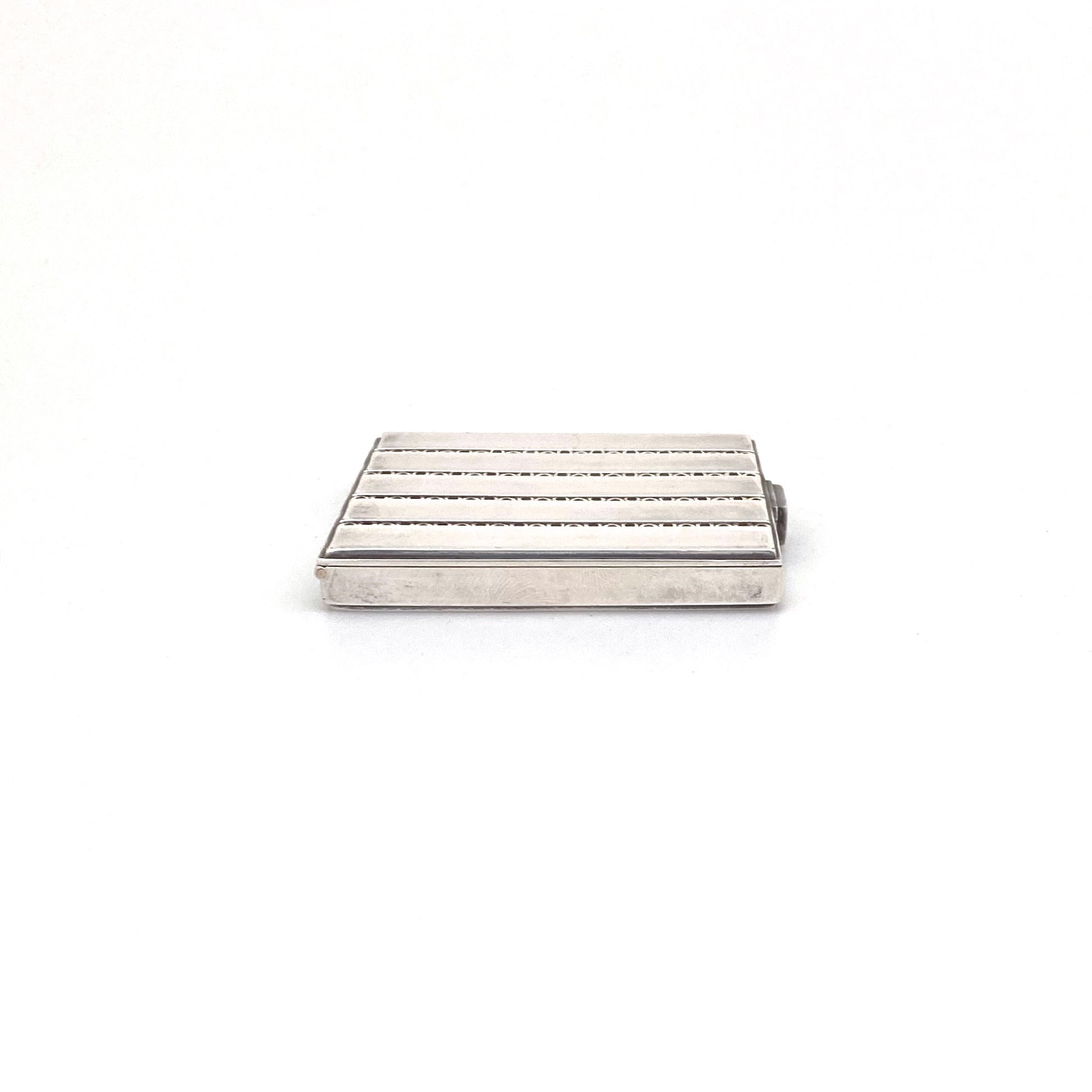 profile Georg Jensen Denmark vintage heavy sterling silver purse compact with mirror 279