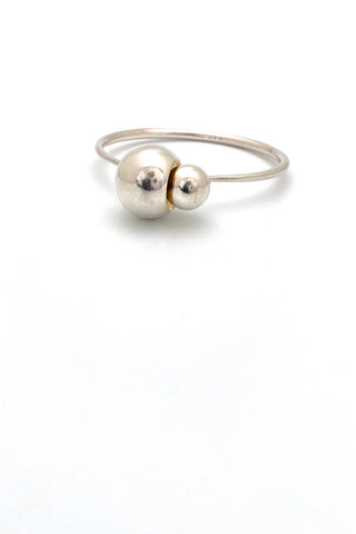 Georg Jensen Denmark vintage silver 18k gold Cave bangle bracelet 509 Jacqueline Rabun Scandinavian Modernist jewelry design
