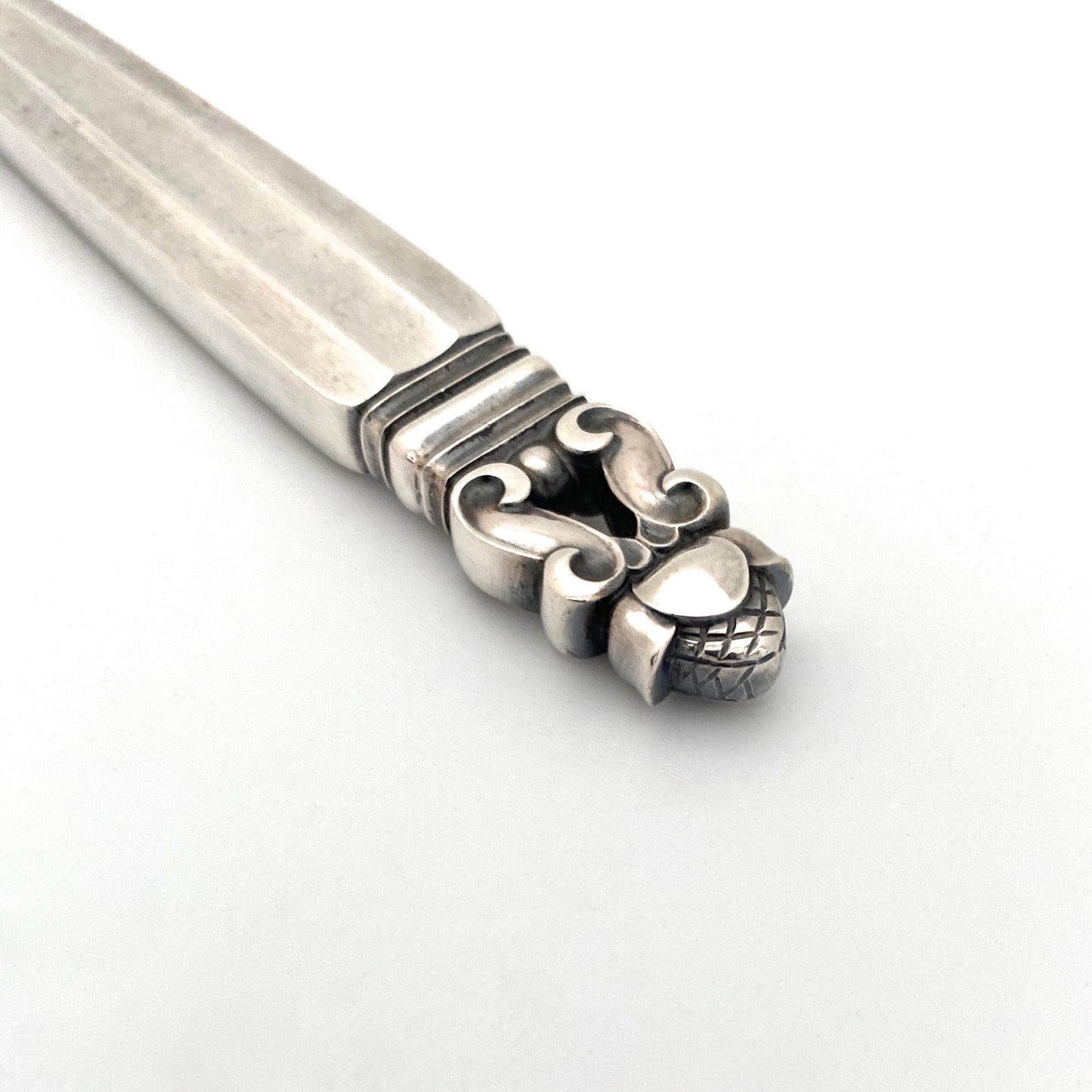 Georg Jensen silver 'Acorn' bottle opener ~ long handle