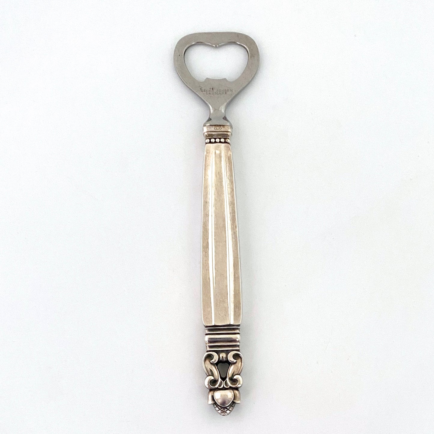 Georg Jensen silver 'Acorn' bottle opener ~ long handle