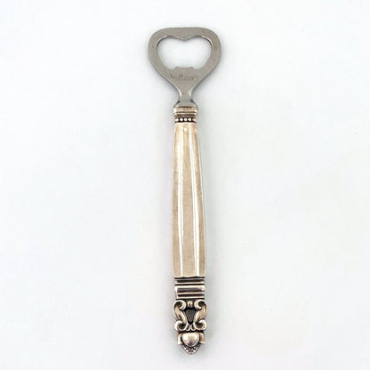 Georg Jensen silver 'Acorn' bottle opener ~ long handle