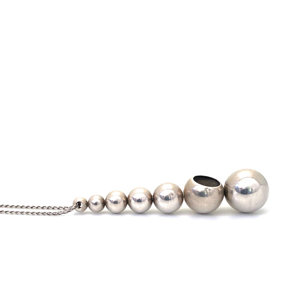 profile Georg Jensen Denmark vintage silver Cave pendant necklace 441 Jacqueline Rabun Scandinavian Modernist jewelry design