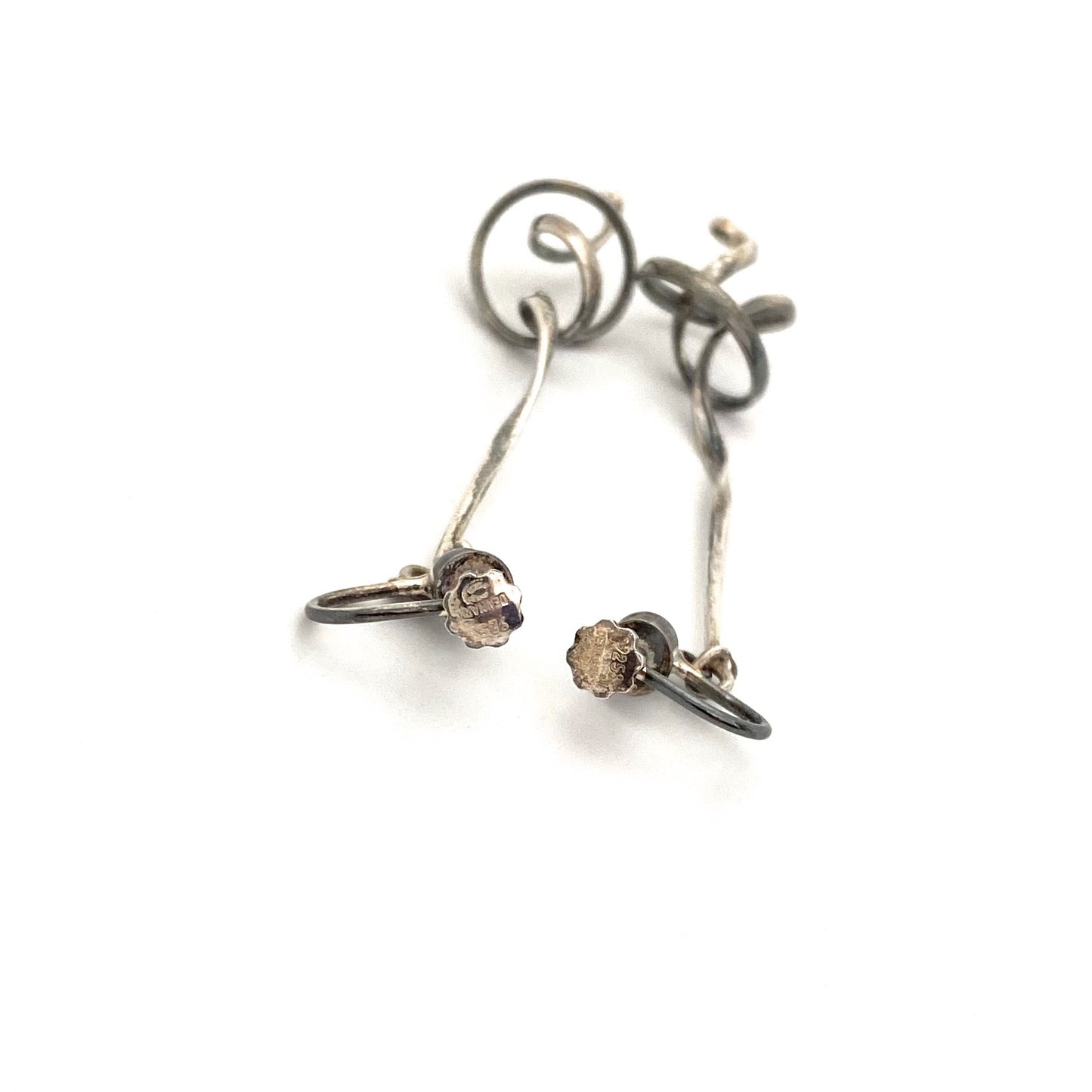 Georg Jensen 'forget me knot' drop earrings, original box ~ Vivianna Torun