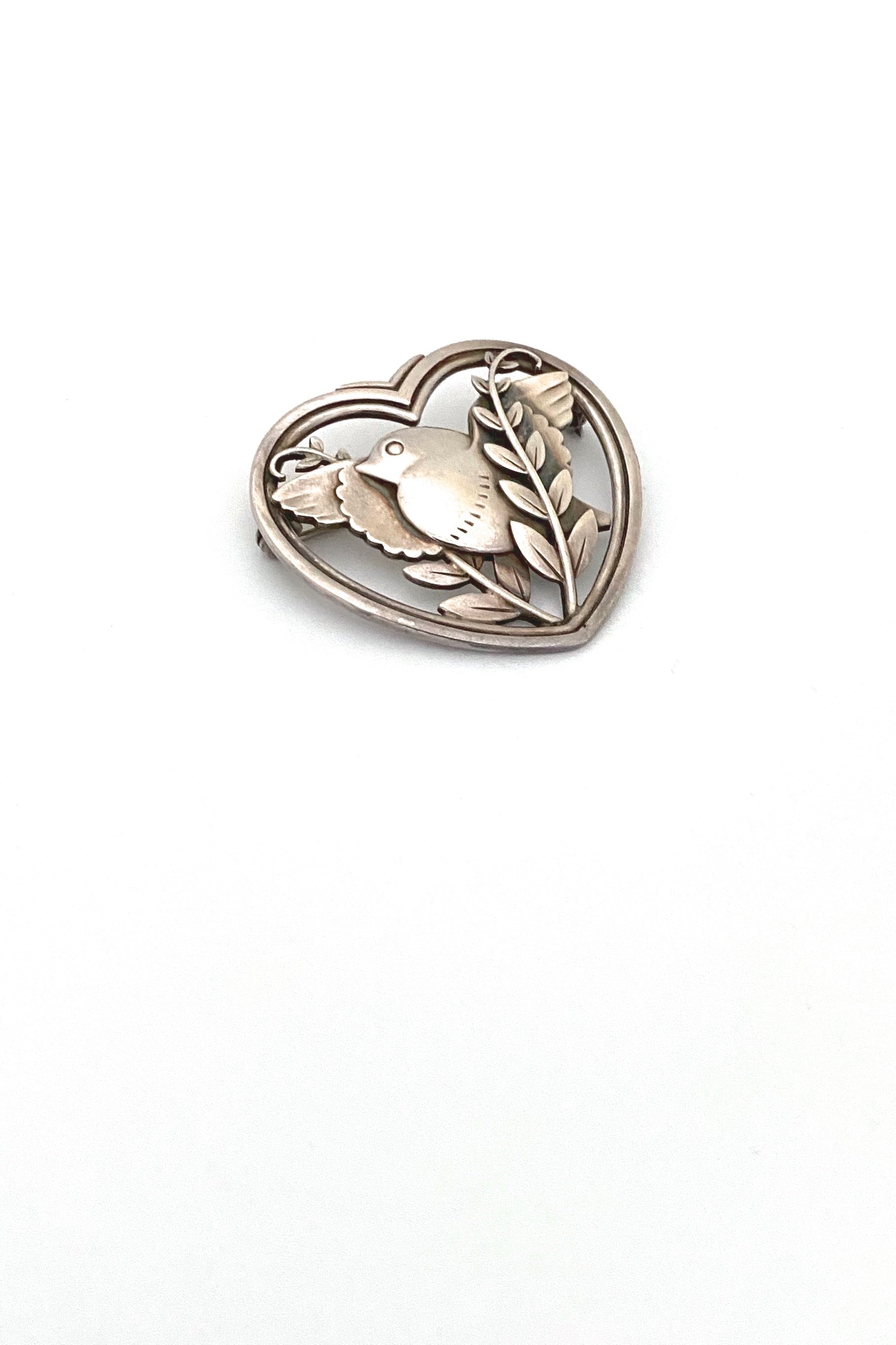 Georg Jensen Denmark vintage silver bird brooch 239 Arno Malinowski Danish Modernist jewelry design