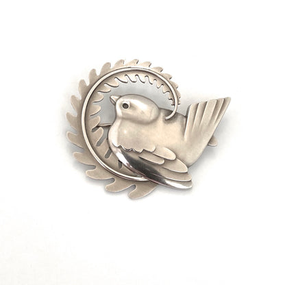 Georg Jensen bird & fern brooch #309 ~ Arno Malinowski