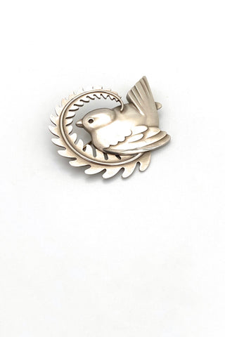 Georg Jensen Denmark vintage silver bird and fern brooch 309 Arno Malinowski