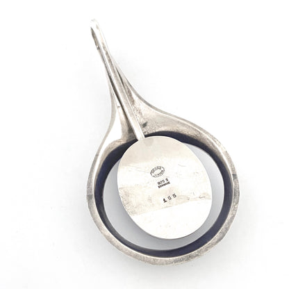 Georg Jensen extra large silver & blue chalcedony pendant #155 ~ Max Brammer