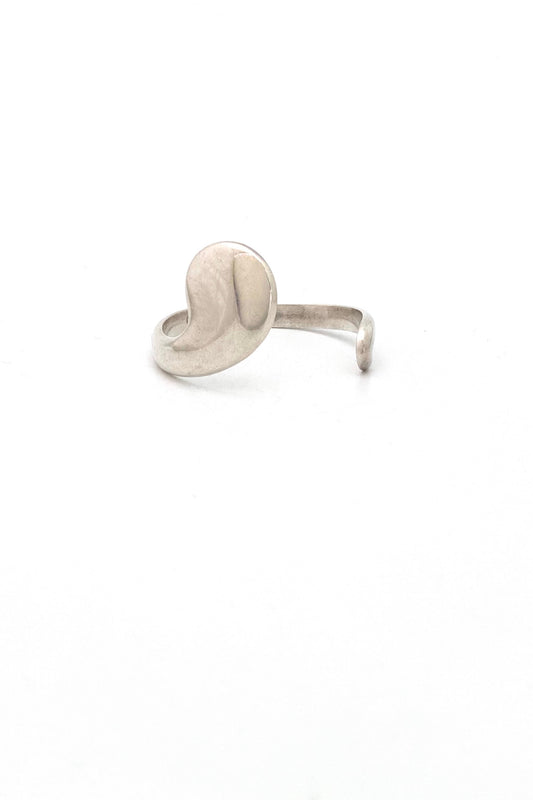 Georg Jensen Denmark vintage heavy silver swirl cuff bracelet 397 Anne Schiang Scandinavian Modernist jewelry design