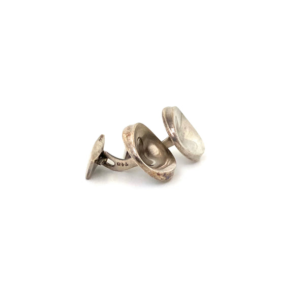 profile Georg Jensen Denmark vintage silver cufflinks 74B Nanna Ditzel Scandinavian Modernist jewelry design