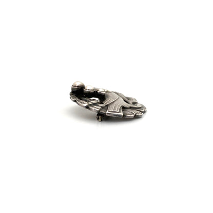 profile Georg Jensen Denmark vintage silver dove brooch 134 silver cabochons Kristian Mohl Hansen Danish design jewelry