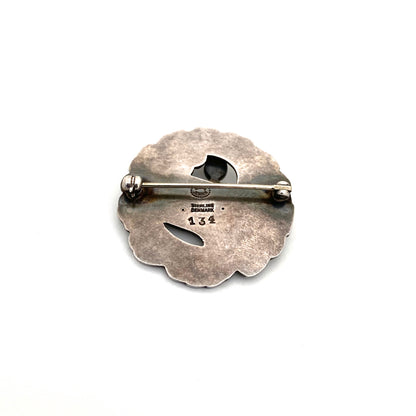 Georg Jensen dove brooch #134 ~ silver cabochons