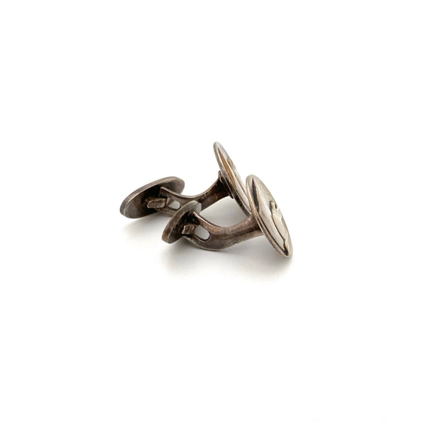 profile Georg Jensen Denmark vintage silver horse cufflinks 63 Arno Malinowski Danish Modern jewelry design