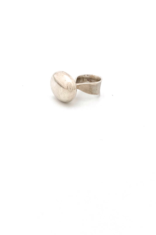 Georg Jensen Denmark vintage silver large ring 155 Vivianna Torun Scandinavian Modernist jewelry design