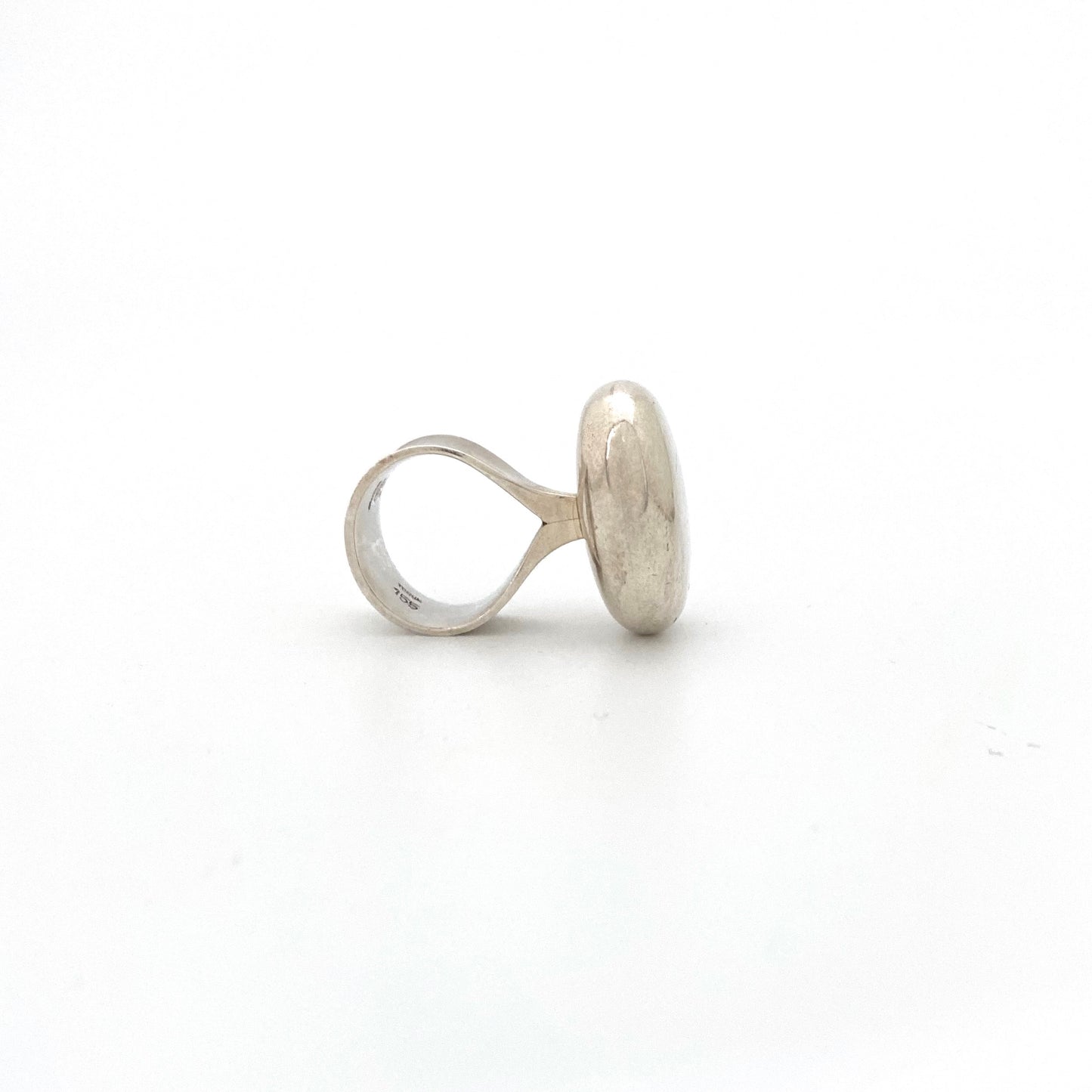 detail Georg Jensen Denmark vintage silver large ring 155 Vivianna Torun Scandinavian Modernist jewelry design